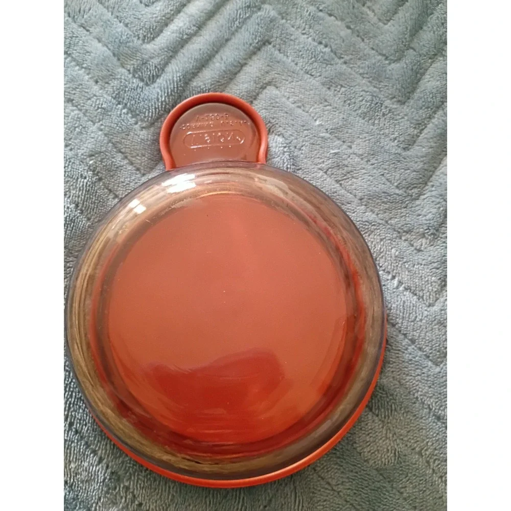 VTG Corning Visions V-150-B Heat 'n' Eat Amber Glass Bowl w/ Lid Cookware